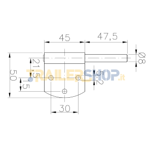 KIT SEMICERNIERA PIATTA MASCHIO FEMMINA ZINCATA SPONDA CARRELLO CASSONE RIMORCHIO ELLEBI