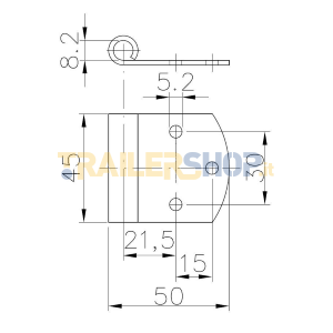 KIT SEMICERNIERA PIATTA MASCHIO FEMMINA ZINCATA SPONDA CARRELLO CASSONE RIMORCHIO ELLEBI