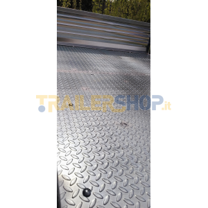 RIMORCHIO 190X140 FRENATO 750 KG 3 SPONDE APRIBILI DA 40 CM PIANALE MANDORLATO