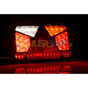 FANALE POSTERIORE LED 7 FUNZIONI CANBUS PLUG-IN PER RIMORCHIO 12V SINISTRO 240X140 OMOLOGATO ECE IP68 - FRISTOM FT-370 L BAIONETTA 6PIN